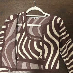 Zebra print top & sweater set